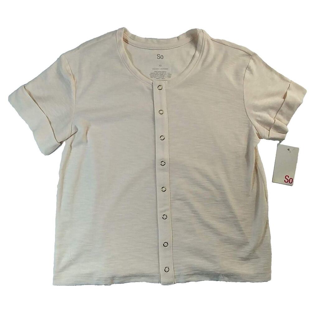 SO Goods For Life Snap Front Tank Top Size Cream XS NWT